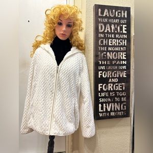 New White Faux Fur “ Jason Maxwell” Hoodie Jacket